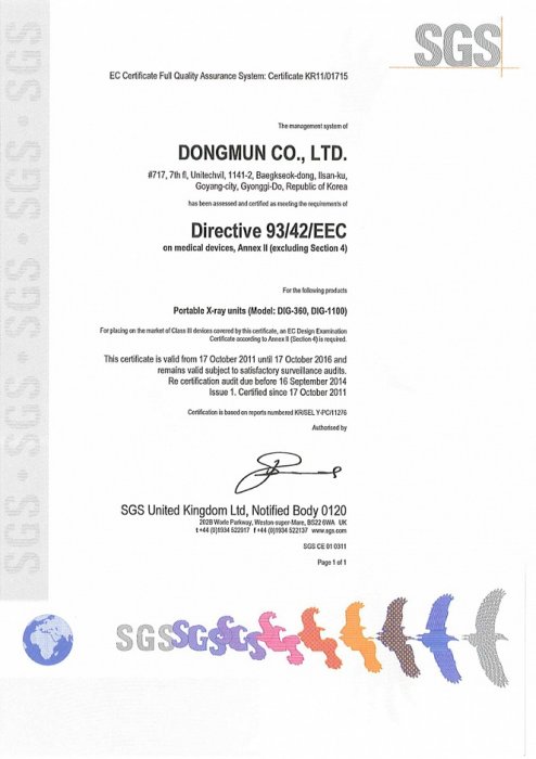 Сертификат на переносные аппараты